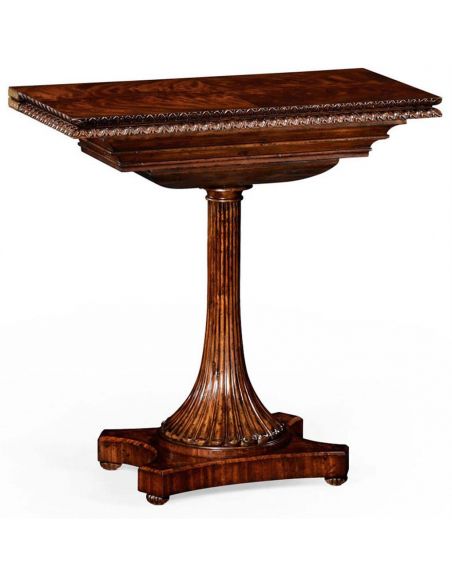 Finely Carved Mahogany Side Table-15
