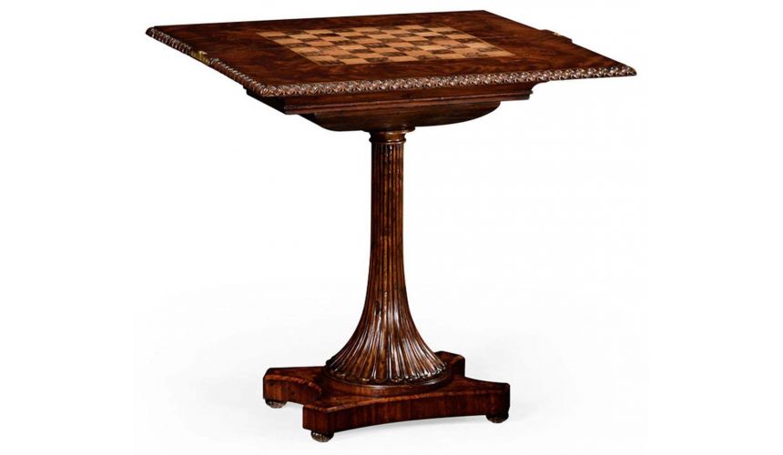 Square & Rectangular Side Tables Finely Carved Mahogany Side Table-15