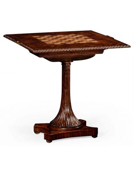 Square & Rectangular Side Tables Finely Carved Mahogany Side Table-15