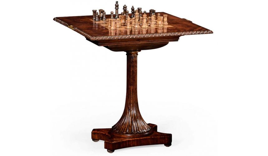 Square & Rectangular Side Tables Finely Carved Mahogany Side Table-15