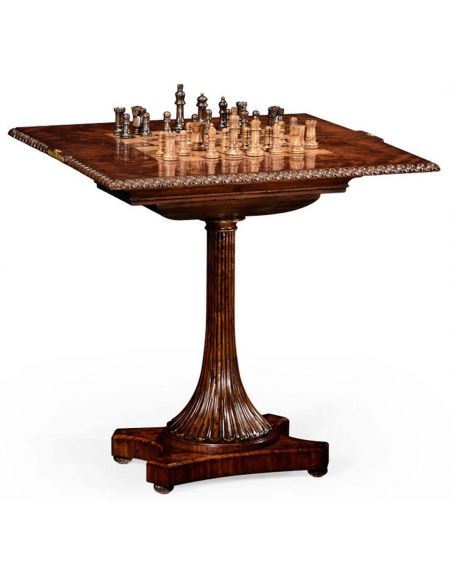 Square & Rectangular Side Tables Finely Carved Mahogany Side Table-15