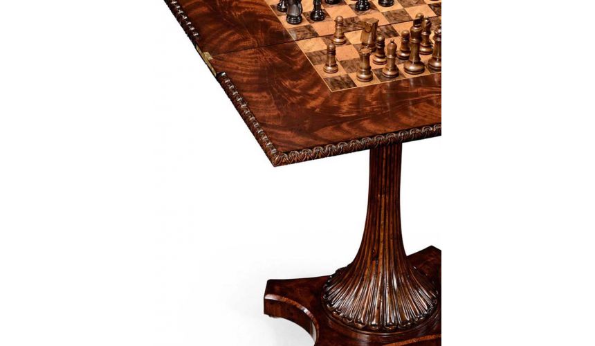 Square & Rectangular Side Tables Finely Carved Mahogany Side Table-15