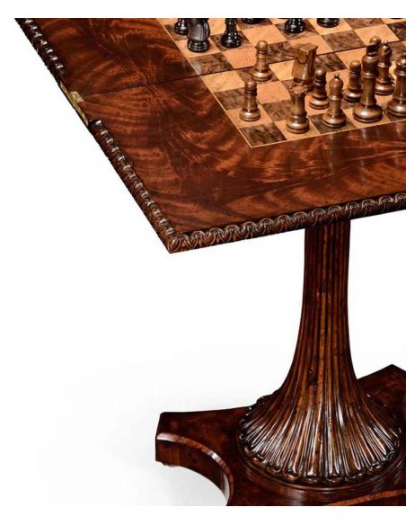 Square & Rectangular Side Tables Finely Carved Mahogany Side Table-15