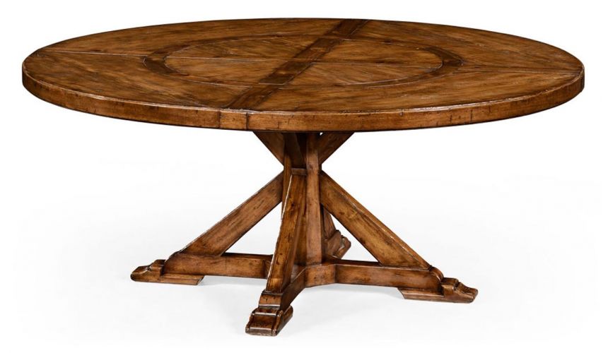 Dining Tables Circular Dining Table with a Rustic Finish Showing Exposed-29
