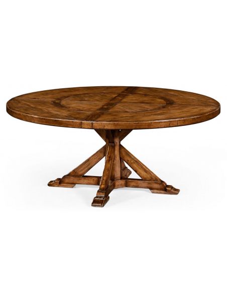 Circular Dining Table with a Rustic Finish Showing Exposed-29