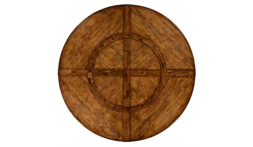 Dining Tables Circular Dining Table with a Rustic Finish Showing Exposed-29