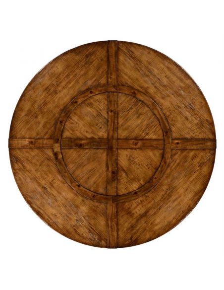 Dining Tables Circular Dining Table with a Rustic Finish Showing Exposed-29