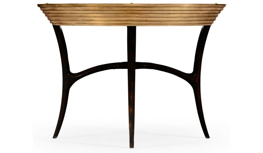 Foyer and Center Tables Circular Black Lacquer and Gilt Center Table-31