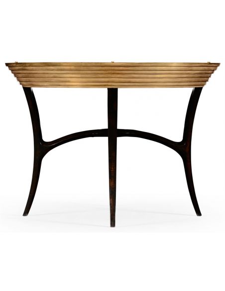 Foyer and Center Tables Circular Black Lacquer and Gilt Center Table-31
