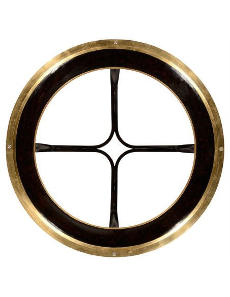 Foyer and Center Tables Circular Black Lacquer and Gilt Center Table-31