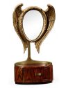 Mirrors, Screens, Decrative Pannels Wood Dressing Mirror With an Oval Frame-34