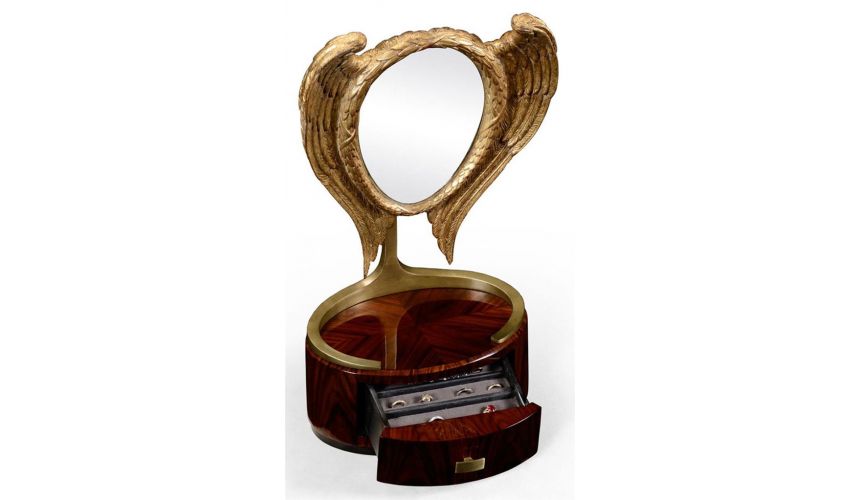 Mirrors, Screens, Decrative Pannels Wood Dressing Mirror With an Oval Frame-34