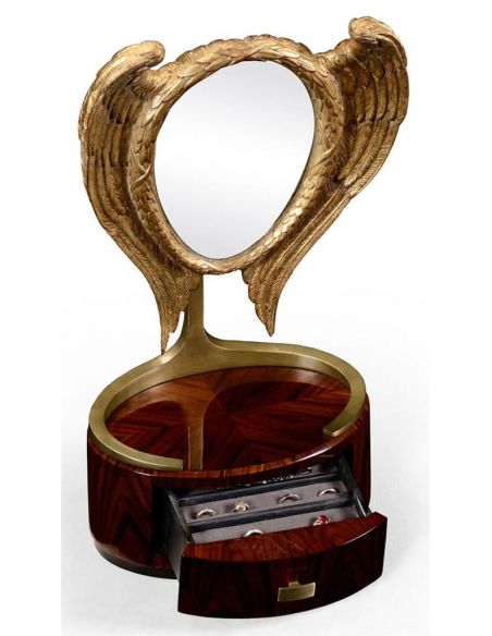 Mirrors, Screens, Decrative Pannels Wood Dressing Mirror With an Oval Frame-34