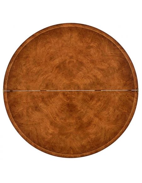 Crotch Walnut Regency style Demilune Table-41