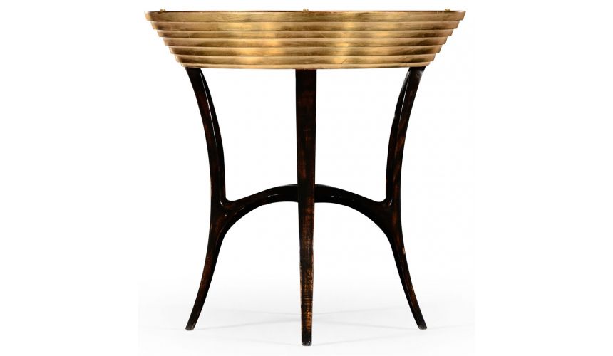 Round & Oval Side Tables Circular Black Lacquer and Gilt Side Table-42