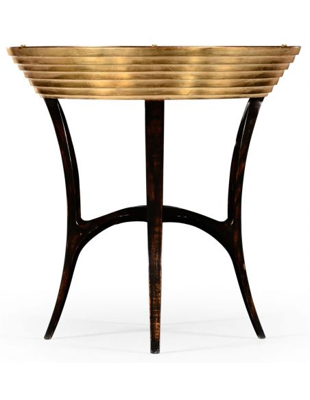 Round & Oval Side Tables Circular Black Lacquer and Gilt Side Table-42