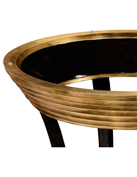 Round & Oval Side Tables Circular Black Lacquer and Gilt Side Table-42