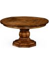 Dining Tables Walnut circular dining table with self-storing leaves