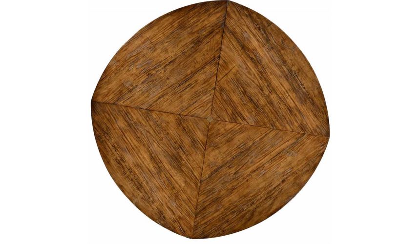 Dining Tables Walnut circular dining table with self-storing leaves