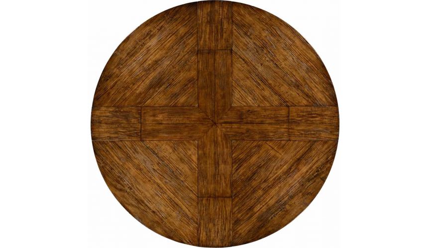 round dining table with self storing leaf