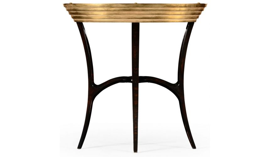 Round & Oval Side Tables Oval black Lacquer and Gilt Side Table-54
