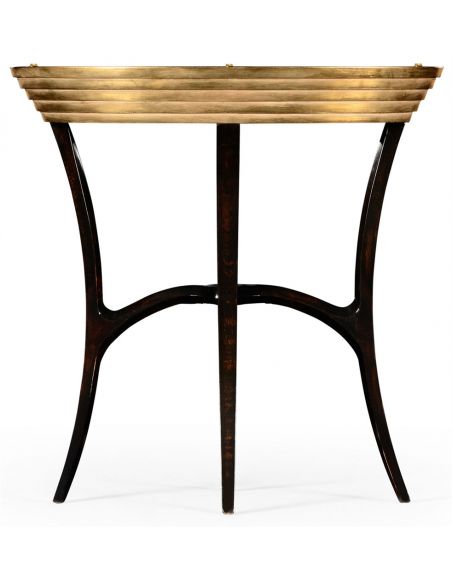Round & Oval Side Tables Oval black Lacquer and Gilt Side Table-54