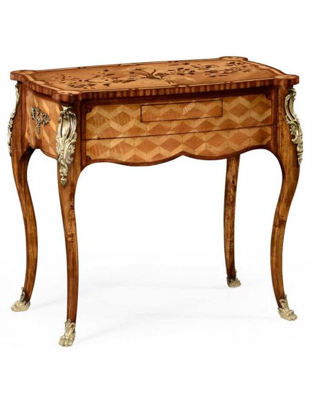 Marquetry Satinwood Dressing or Writing Table-55