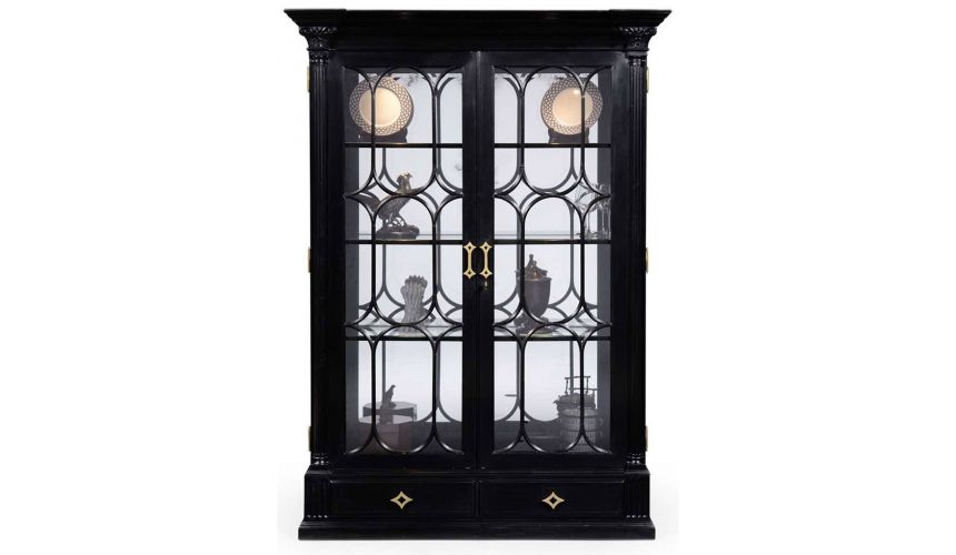 Large Black Painted Glass Door Display