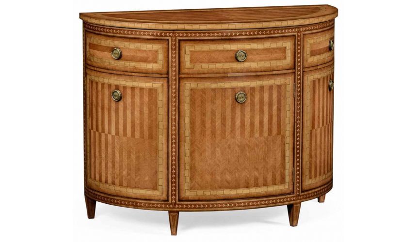 Stunning Satinwood Veneered Demilune Cabinet-78