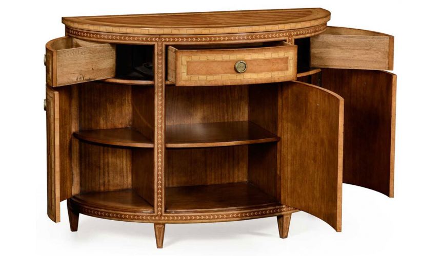 Stunning Satinwood Veneered Demilune Cabinet-78