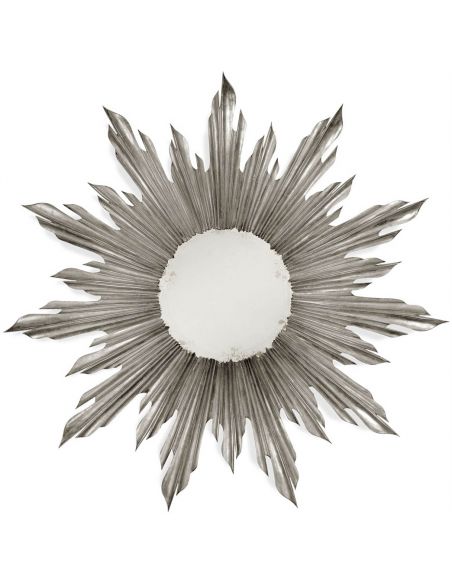 Louis XIV style Silver sunburst mirror