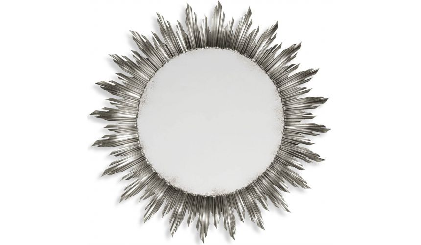 Decorative Accessories Large silver sunburst mirror