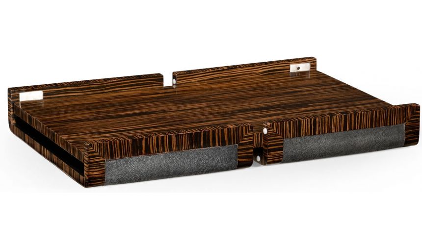 Other Home Accessories Faux macassar ebony, anthracite shagreen bed tray.
