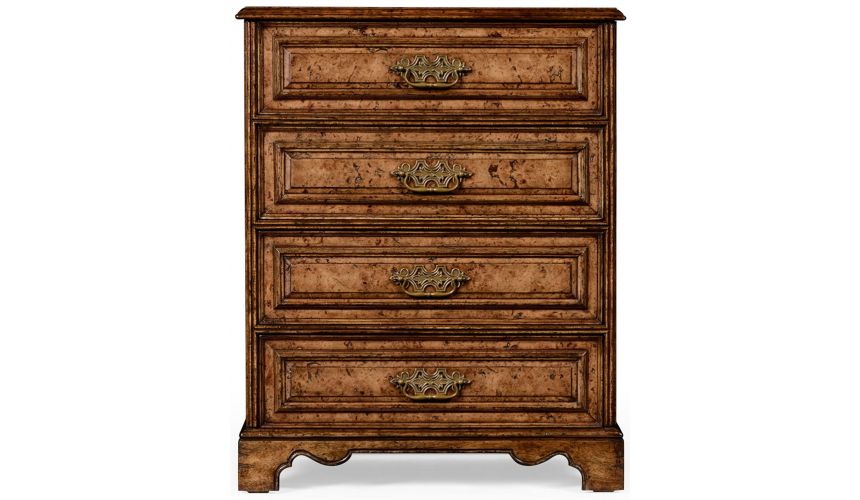 Chest of Drawers Burr oak chest of drawers.