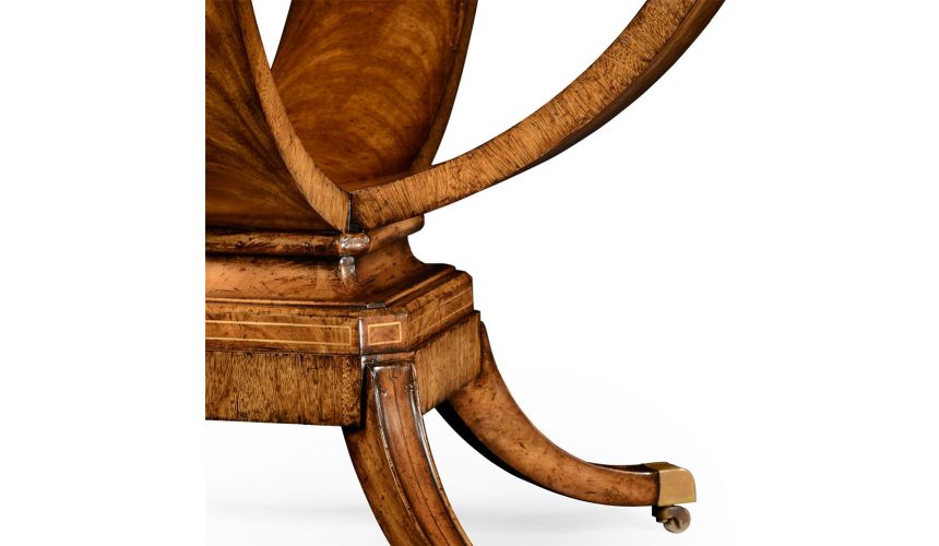 Dining Tables Biedermeier style crotch walnut centre or library table.