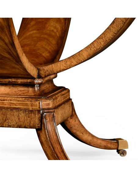 Dining Tables Biedermeier style crotch walnut centre or library table.