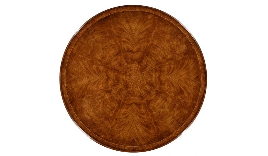 Dining Tables Biedermeier style crotch walnut centre or library table.