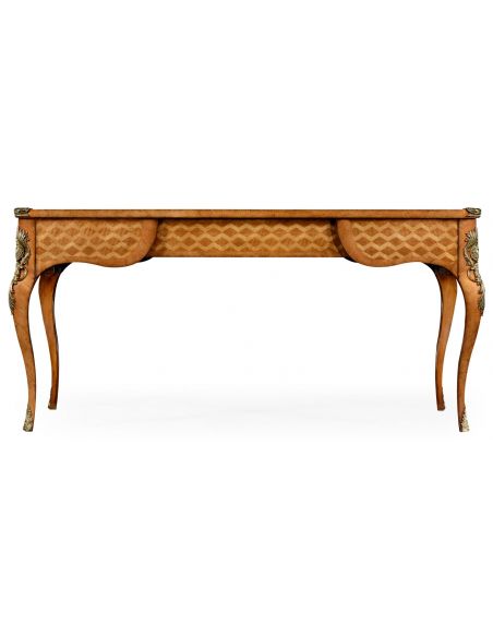 Executive Desks Satinwood and marquetry bureau plat.