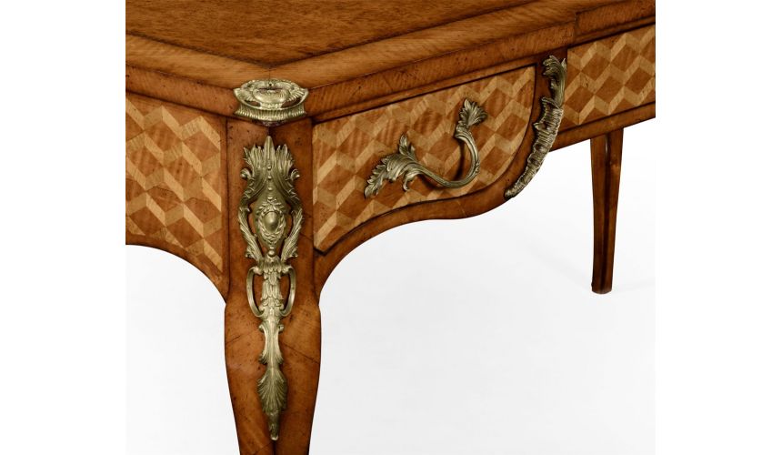 Executive Desks Satinwood and marquetry bureau plat.