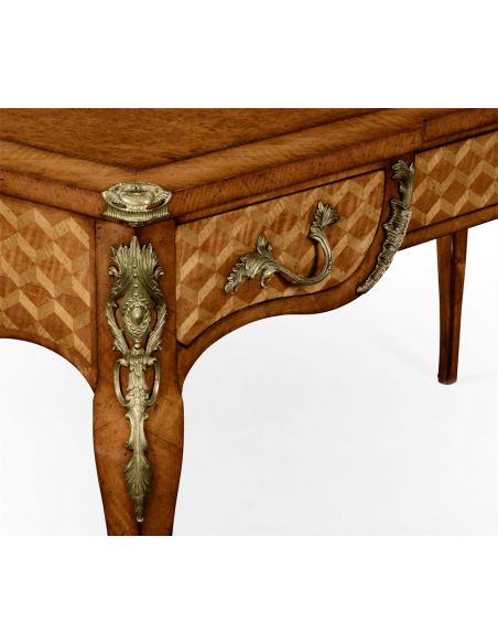 Executive Desks Satinwood and marquetry bureau plat.
