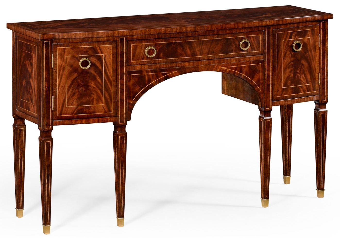 Breakfronts & China Cabinets Regency mahogany bow fronted sideboard.