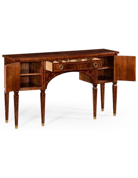 Breakfronts & China Cabinets Regency mahogany bow fronted sideboard.