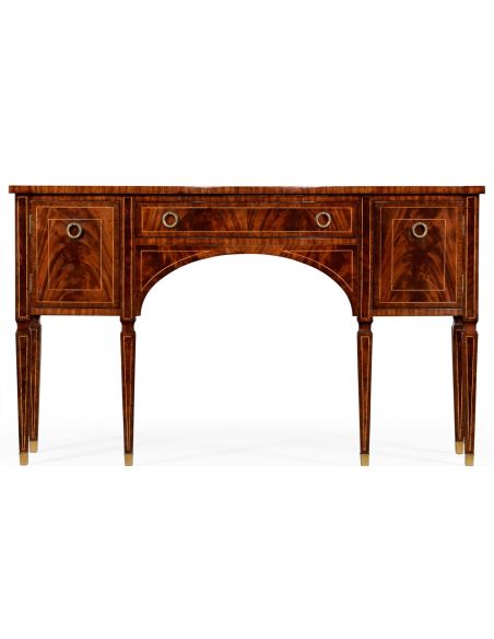 Breakfronts & China Cabinets Regency mahogany bow fronted sideboard.