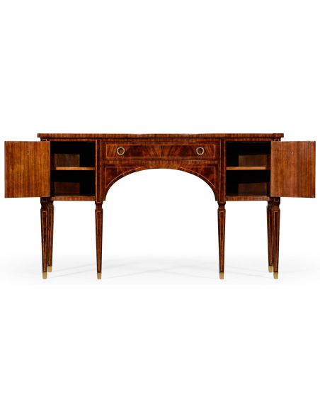 Breakfronts & China Cabinets Regency mahogany bow fronted sideboard.