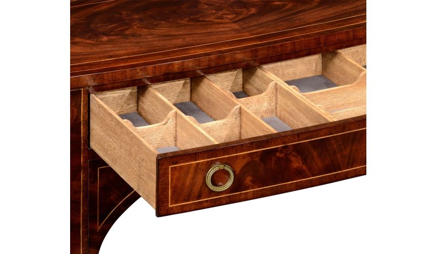 Breakfronts & China Cabinets Regency mahogany bow fronted sideboard.