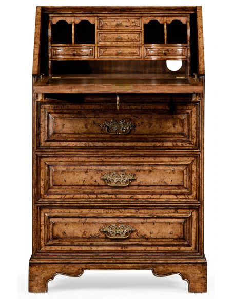 Foyer and Center Tables George II style Oak Fall Front Bureau-49