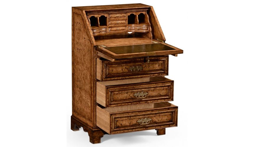 Foyer and Center Tables George II style Oak Fall Front Bureau-49