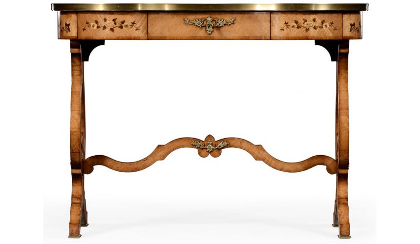 LUXURY BEDROOM FURNITURE Satinwood kidney dressing table.