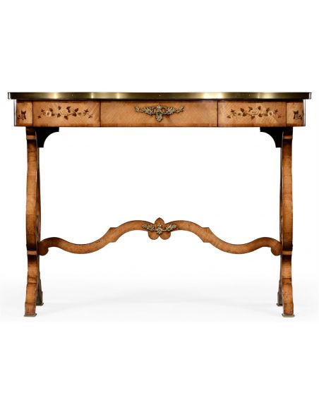 LUXURY BEDROOM FURNITURE Satinwood kidney dressing table.