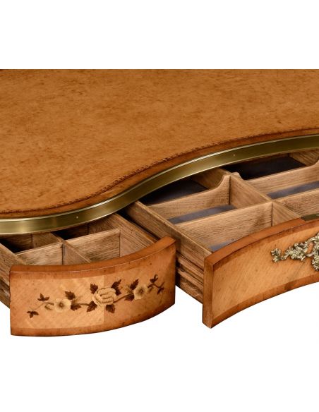 LUXURY BEDROOM FURNITURE Satinwood kidney dressing table.